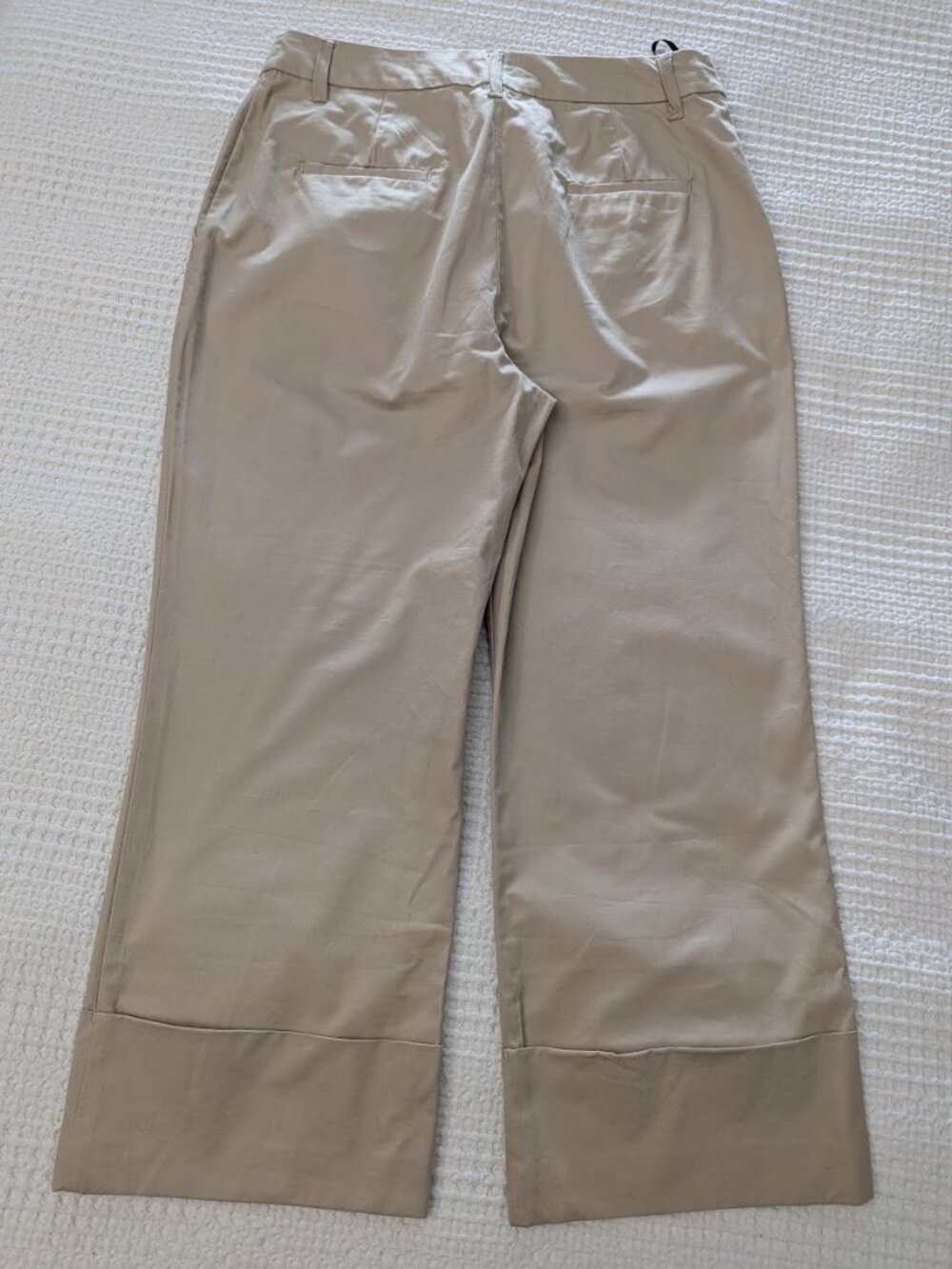 Culotte Pants Wide Leg Cotton Cropped Beige Casual Office Resortwear - Picture 8 of 14